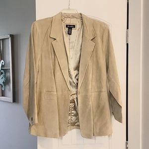 Denim & Co 100% Genuine Leather Jacket - Tan - sz 2X